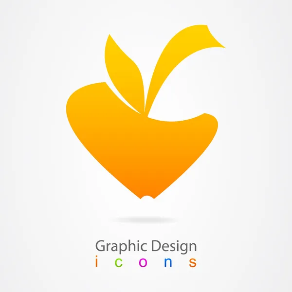 Diseño gráfico logo manzana — Vector de stock