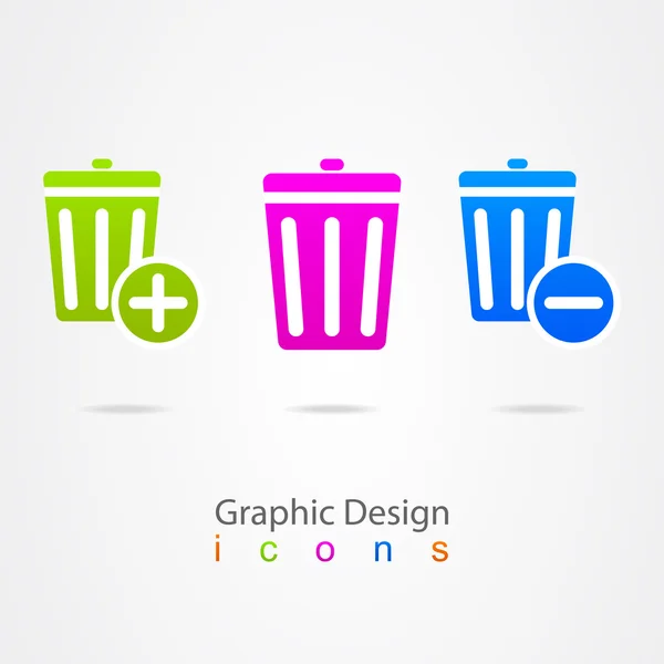 篮垃圾桶图标按钮的图形设计 — 图库矢量图片