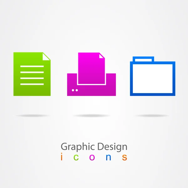 Iconos de color de negocio de diseño gráfico — Vector de stock