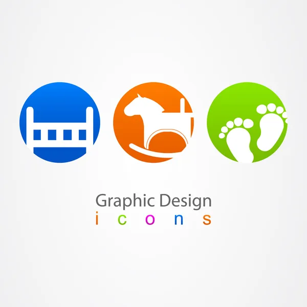Детский логотип коллекции графического дизайна — стоковый вектор