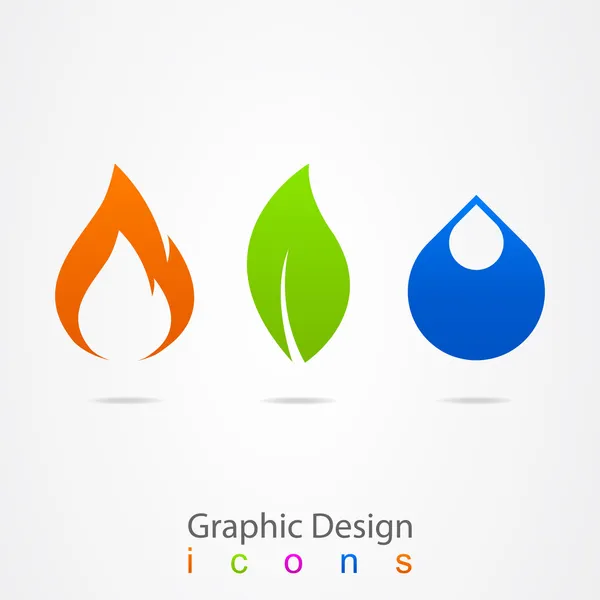 Grafik Design Tropfen Blatt Flamme Logo — Stockvektor