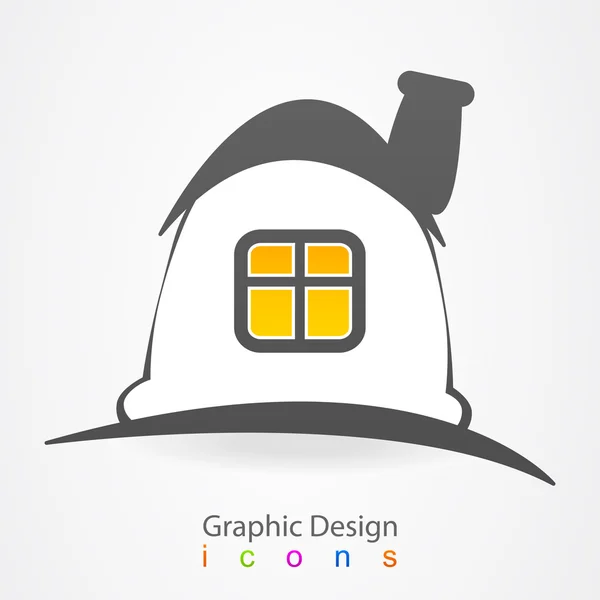 Grafisk design hus magiska logotyp. — Stock vektor