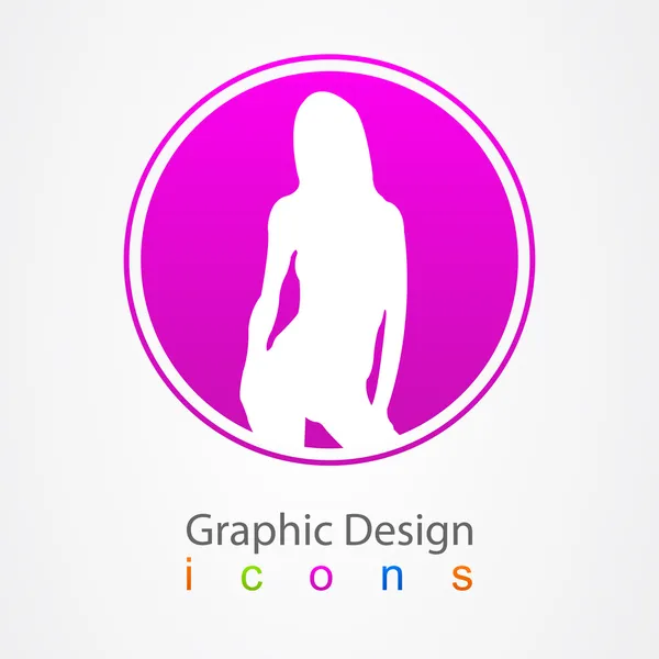 Девушка с иконой графического дизайна . — стоковый вектор
