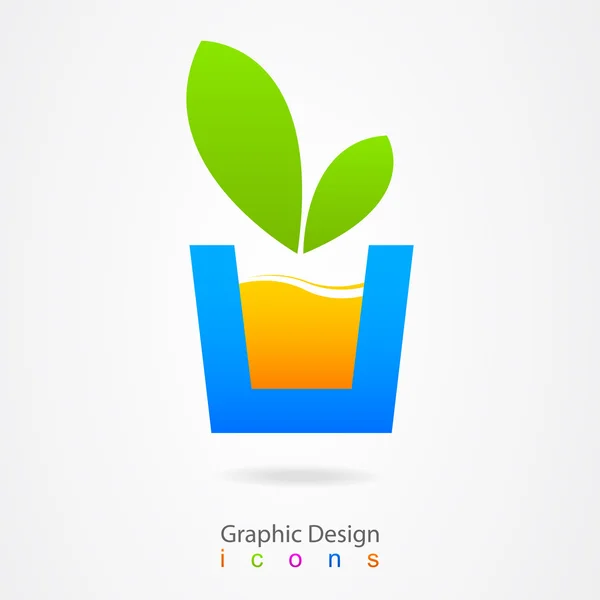 Grafik-Design-Ikone natürlicher Saft. — Stockvektor