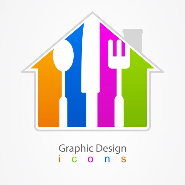 Grafik Design Küche Web-Ikone. — Stockvektor