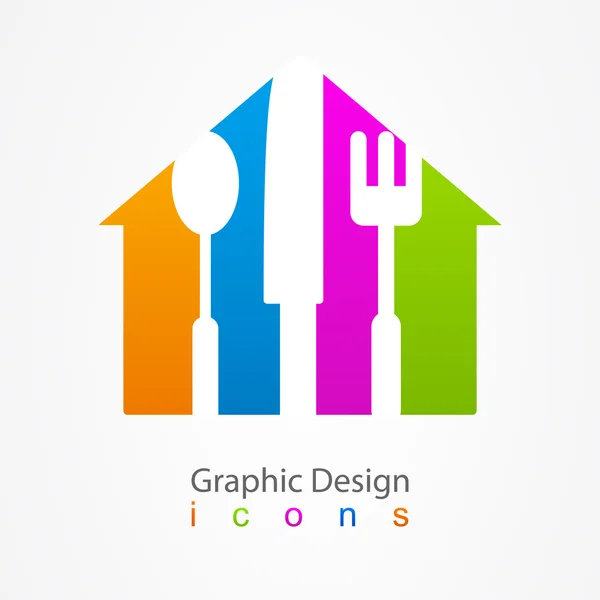 ग्राफिक डिजाइन रसोई वेब प्रतीक . — स्टॉक वेक्टर