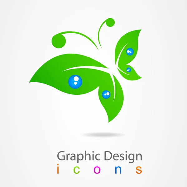Projeto gráfico logotipo borboleta . — Vetor de Stock