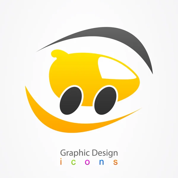 グラフィック デザイン ロゴ車. — ストックベクタ