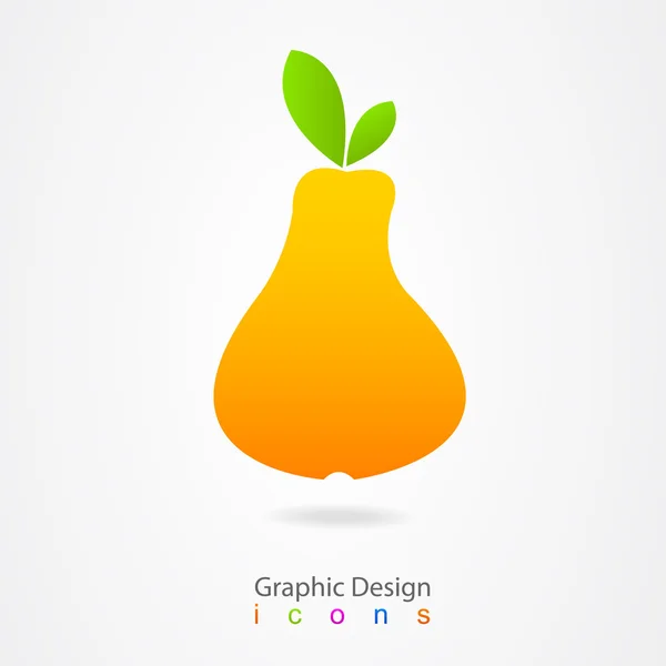 Graphic design pear color logo. — Stock Vector