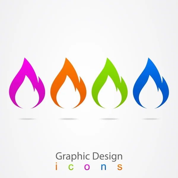 Fiamme del logo di progettazione grafica . — Vettoriale Stock
