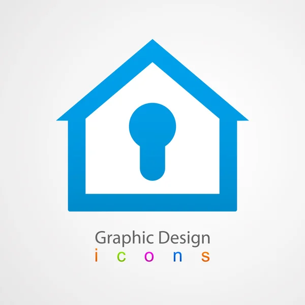 Diseño gráfico logo lock house . — Vector de stock