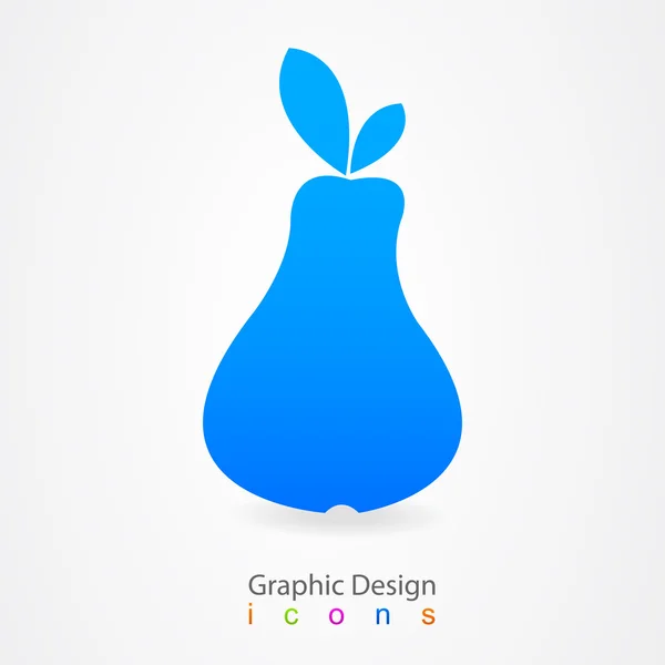 Graphic design logo pear. — Stock Vector