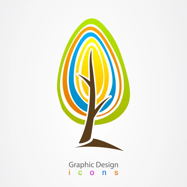 Albero logo design grafico . — Vettoriale Stock
