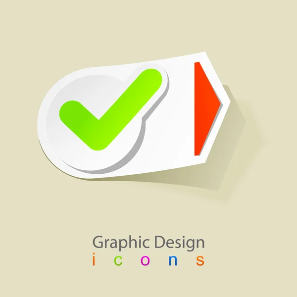 Grafisch ontwerp logo label selectievakje aanwijzer. — Stockvector