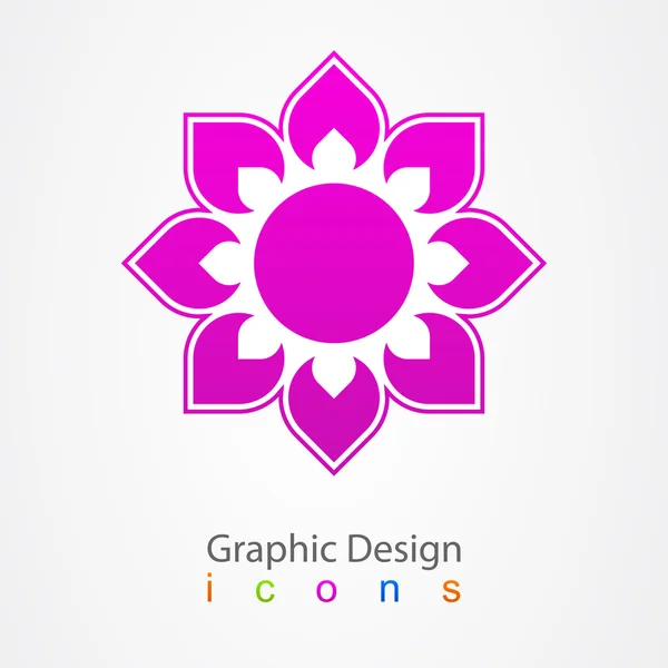 Grafik tasarım logo çiçek. — Stok Vektör
