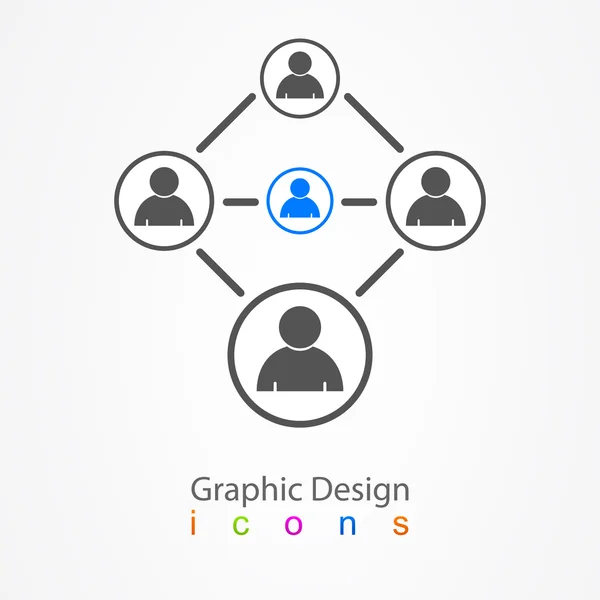 グラフィック デザインの社会的ネットワーク — ストックベクタ