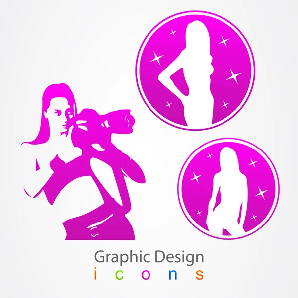 Graphic design photographer and model. — Stock Vector
