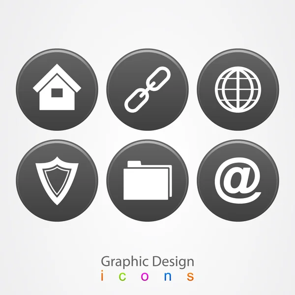 Grafisch ontwerp instellen bedrijf pictogrammen knoppen. — Stockvector