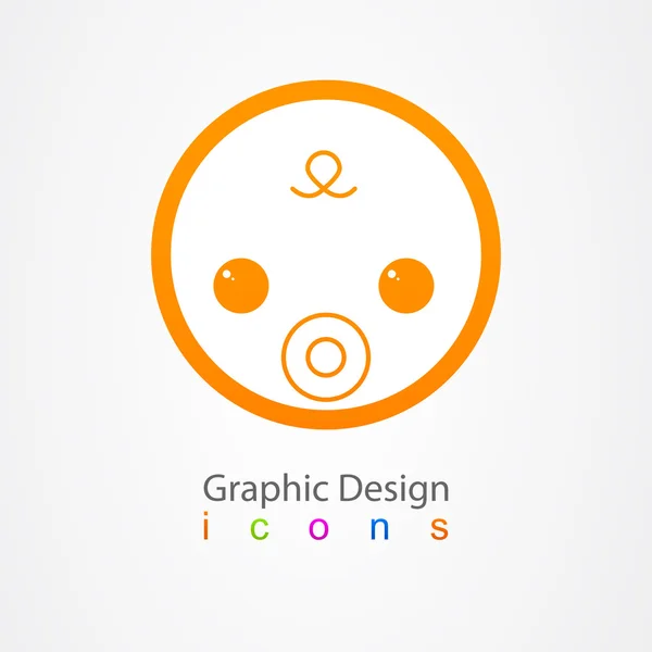 グラフィック デザインの小さな赤ちゃんのロゴ. — ストックベクタ