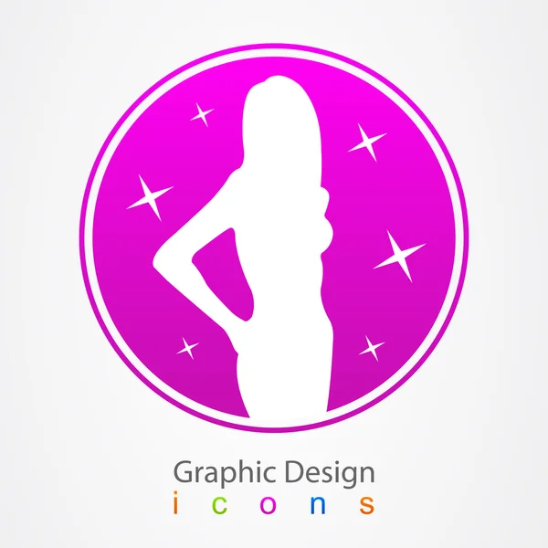 Graphic logo dizaun girl. — Stock Vector