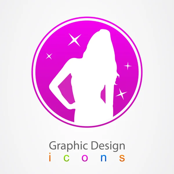 Grafisk logotyp dizaun flicka. — Stock vektor