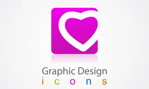 Srdce grafický design. — Stockový vektor