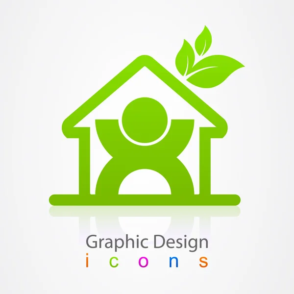 Grafisk design house tecken — Stock vektor