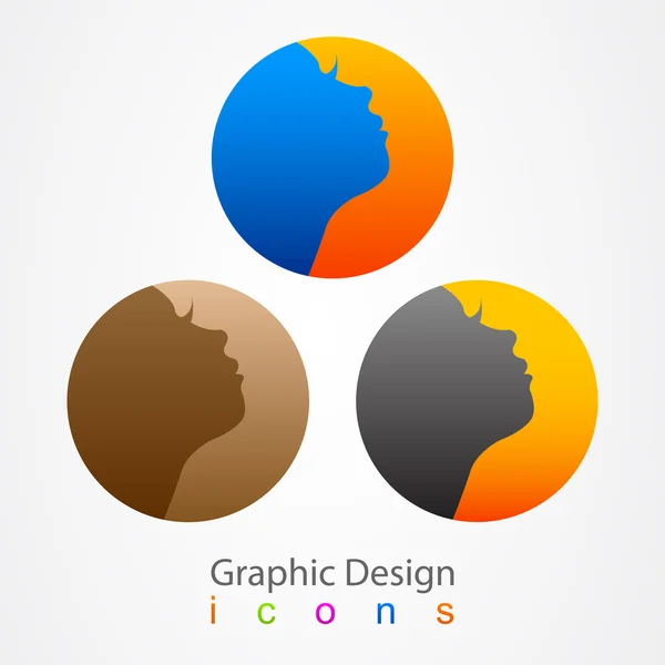 Лицо иконы графического дизайна . — стоковый вектор
