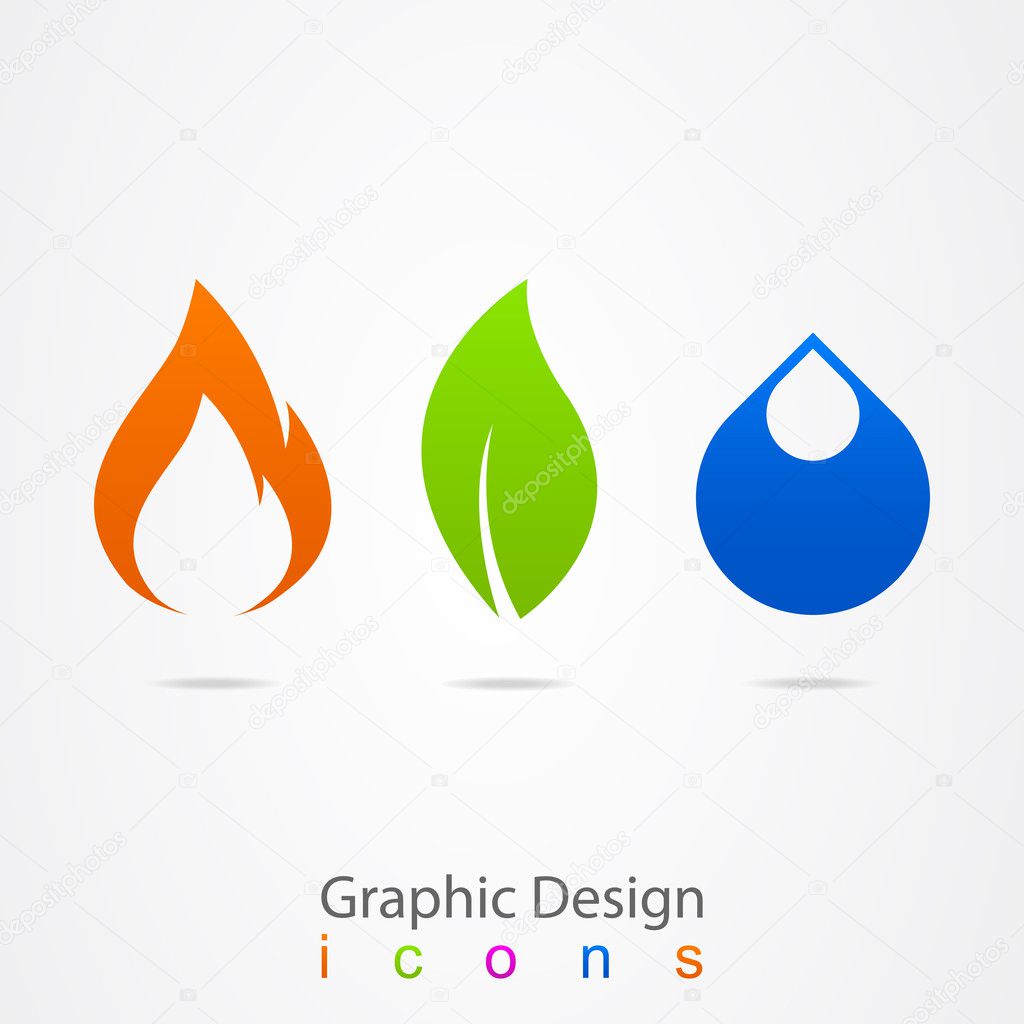 Graphic design drop leaf flame logo