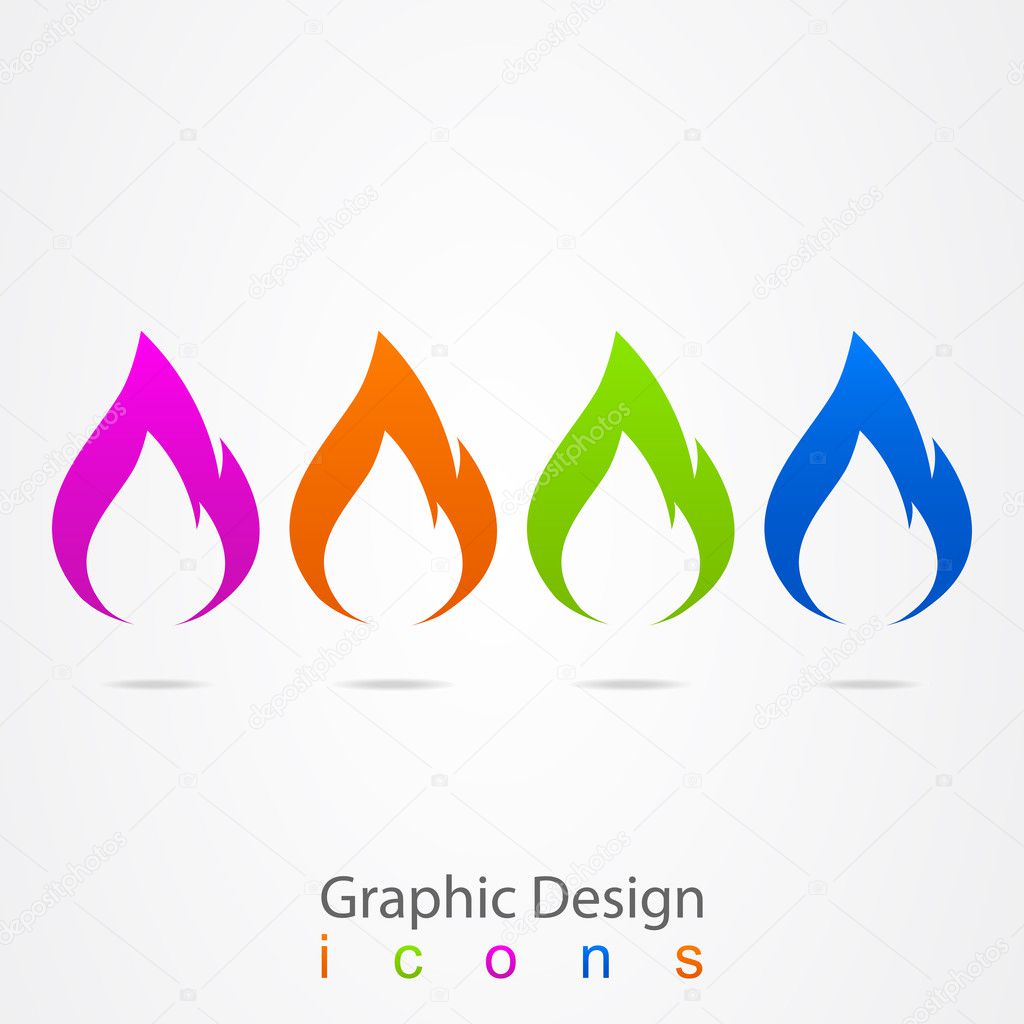 Graphic design logo flames.