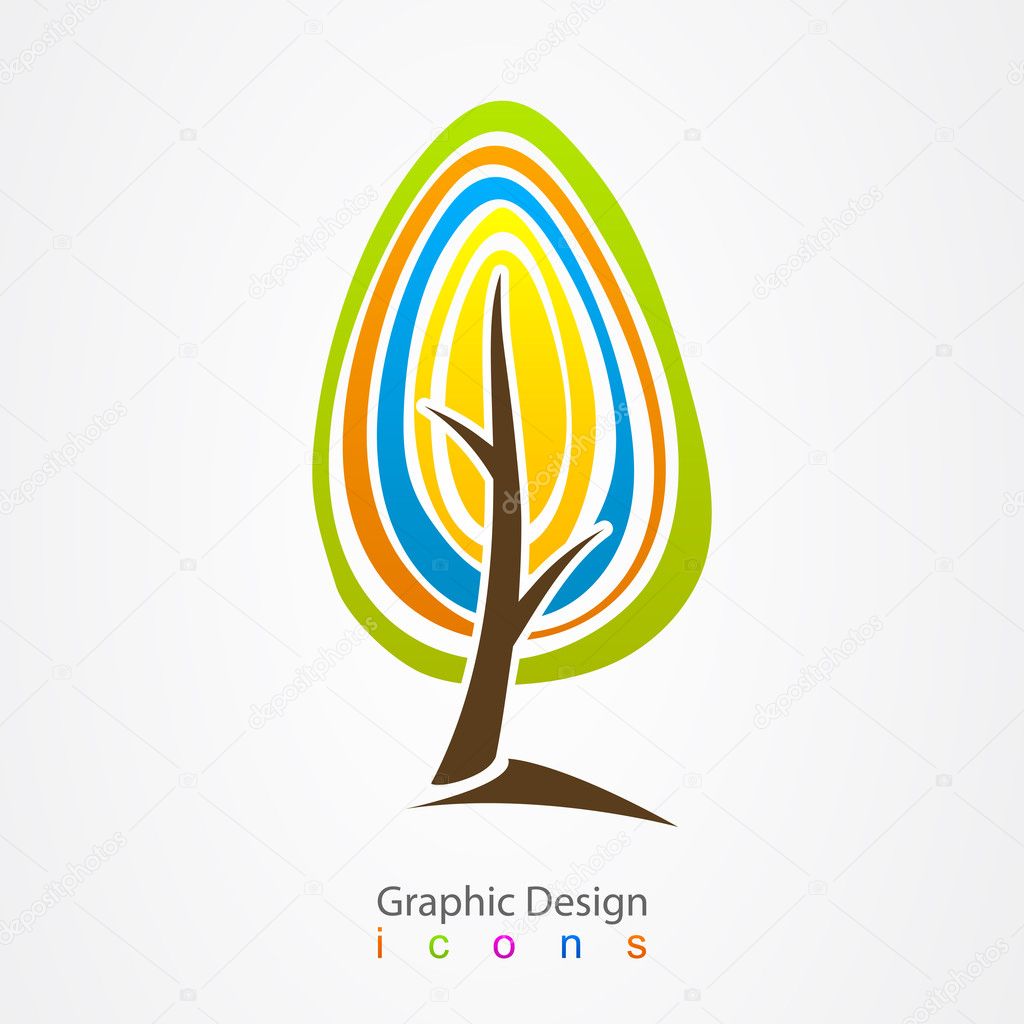 Graphic design logo tree.