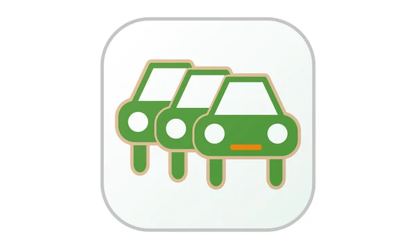 Pictogram van groene auto 's — Stockvector