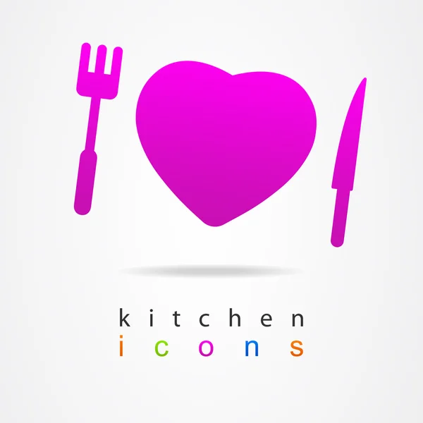 Icônes de cuisine signe . — Image vectorielle