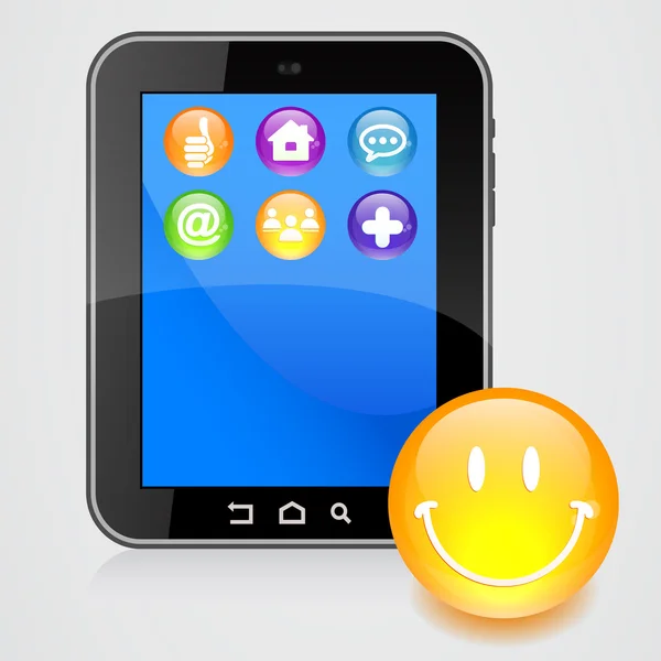 Icone tasti touch screen del telefono . — Vettoriale Stock
