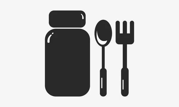Cucchiaio e forchetta da cucina . — Vettoriale Stock