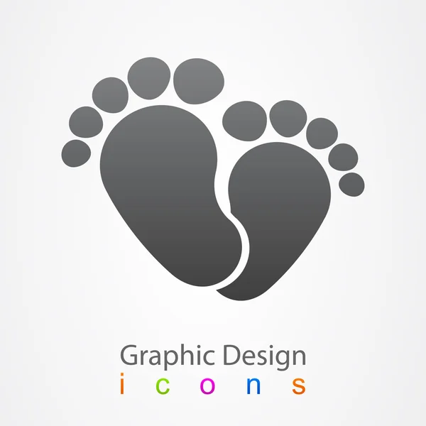 Logo traces naissance bébé. — Stockvector