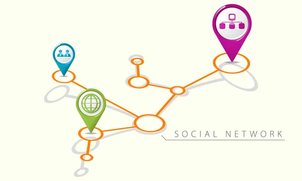 Mutatók szociális hálózat. — Stock Vector