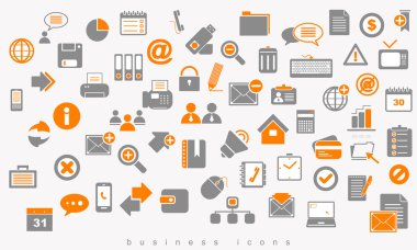 Set of colored icons business. clipart