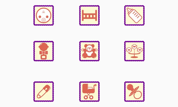 Set of childrens icons stylized mark. — Stock Vector