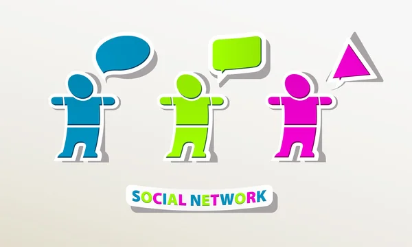 Color Social Network — Stock Vector