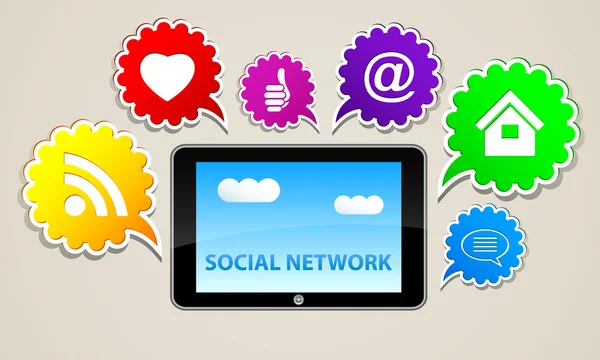 Kommunicera i sociala nätverk. — Stock vektor