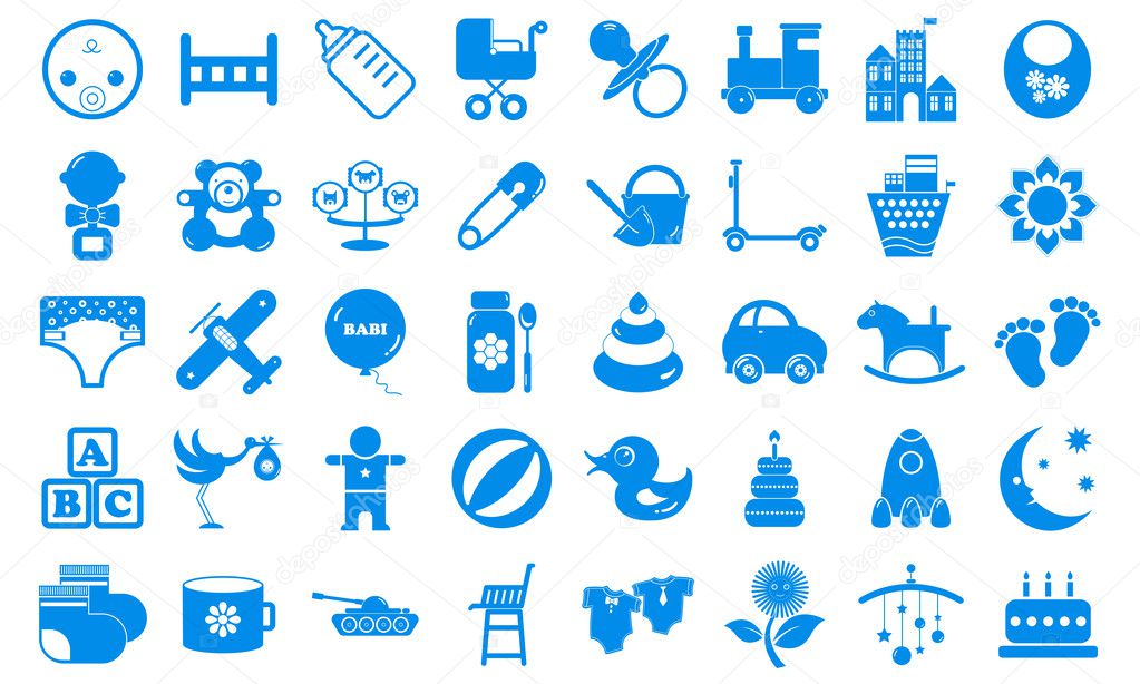 Set child icons blue tones.