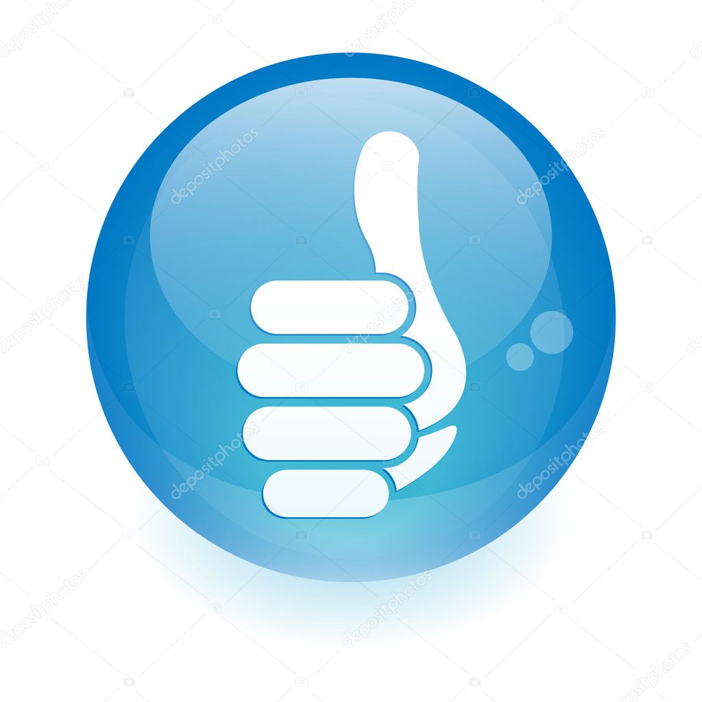 Sphere thumb up pictogram. — Stock Vector © maxsim #11546085