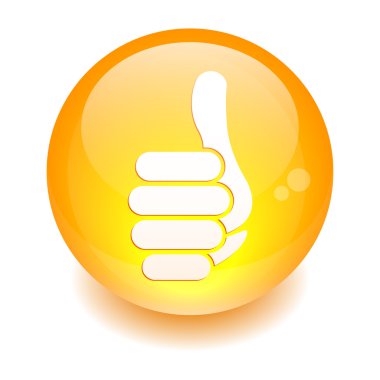 Sphere thumb up pictogram. clipart