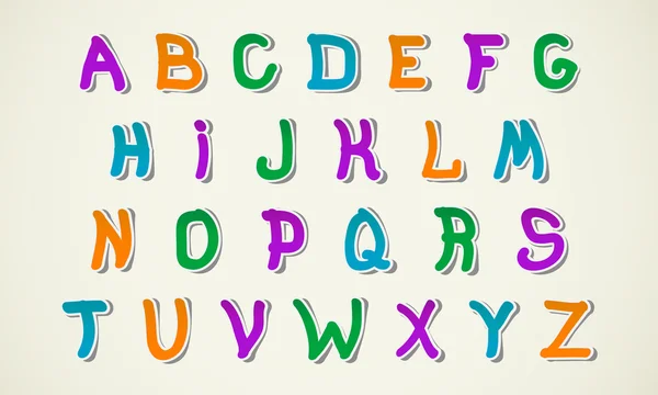 Elegante e colorido Crianças alfabeto criativo . —  Vetores de Stock