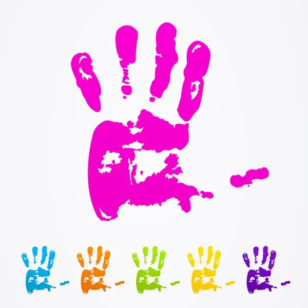 Abstrait coloré mains vecteur . — Image vectorielle