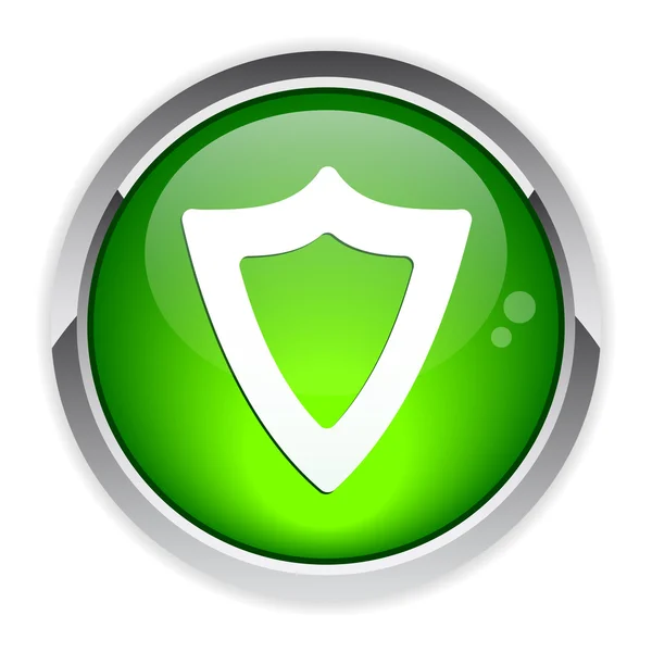 Bouton Internet bouclier icona di protezione di sicurezza — Vettoriale Stock