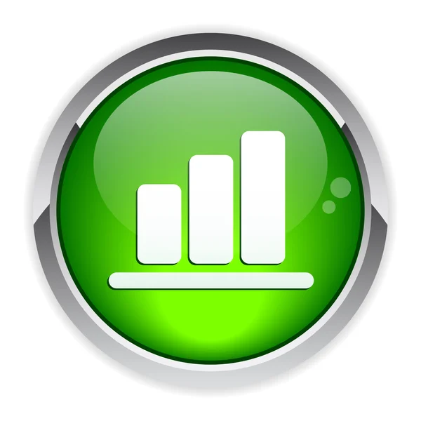 Bouton icono de histograma gráfico de Internet — Vector de stock
