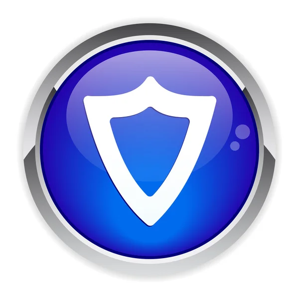 Bouton protection de bouclier web sécurité — Image vectorielle