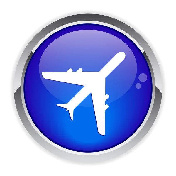 Bouton web internet avion — Vetor de Stock